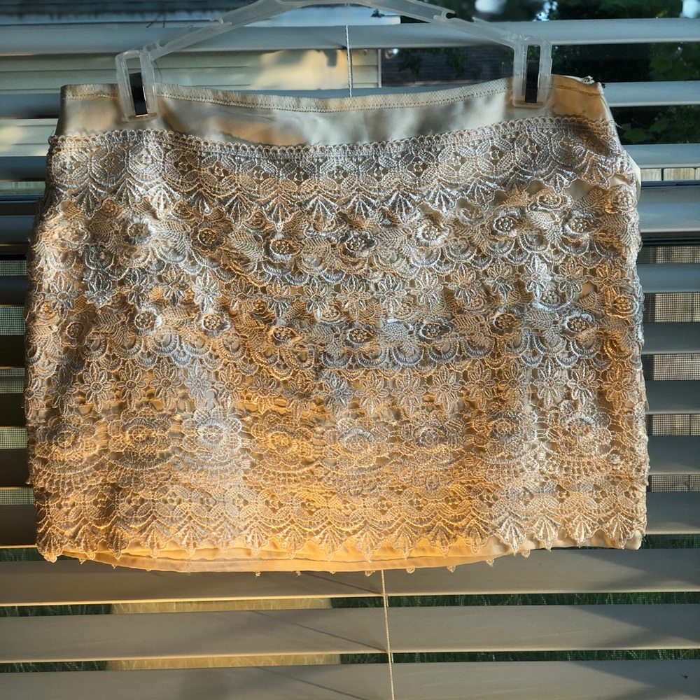 Cream color mini skirt